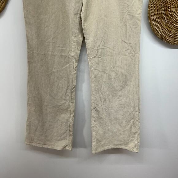 Vintage Y2K 2000s GAP Cream Wide Leg Low Rise Flare Corduroy Pants 12 - Picture 5 of 6